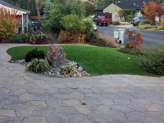 Artificial Grass Photos: Plastic Grass Wainwright, Oklahoma Lawn And Landscape, Small Front Yard Landscaping
